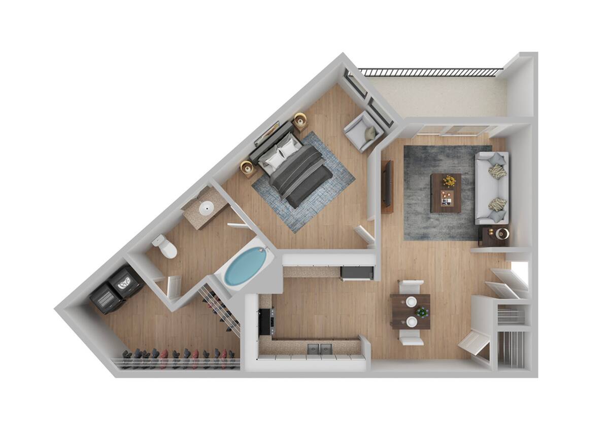 Floorplan diagram for Birch | Renovated, showing 1 bedroom
