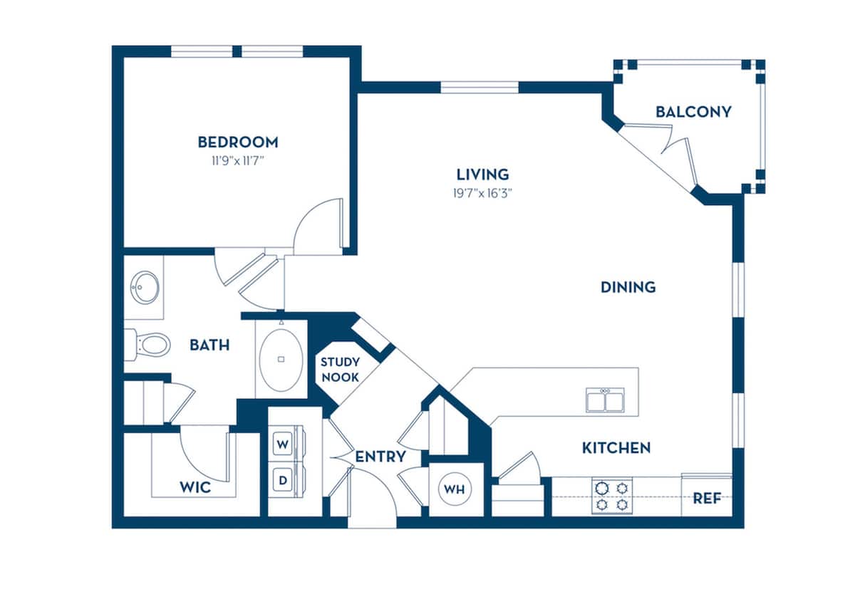 Floorplan diagram for Jasper | Renovated, showing 1 bedroom