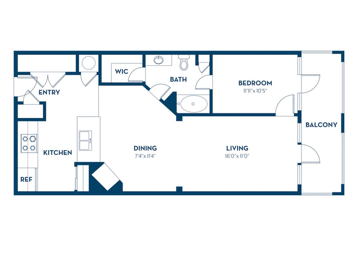 Floorplan diagram for Dogwood | Renovated, showing 1 bedroom