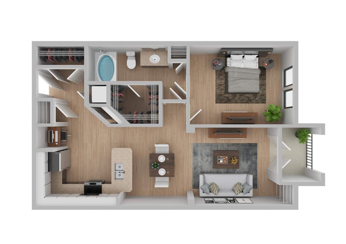 Floorplan diagram for Newport | Renovated, showing 1 bedroom