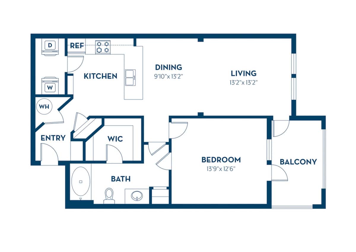 Floorplan diagram for Hawthorn | Renovated, showing 1 bedroom