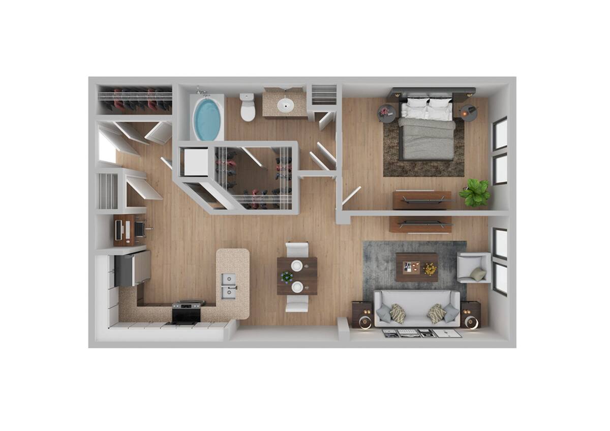 Floorplan diagram for Roanoke | Renovated, showing 1 bedroom
