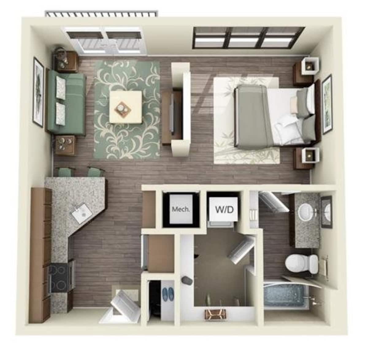Floorplan diagram for Foster, showing Studio