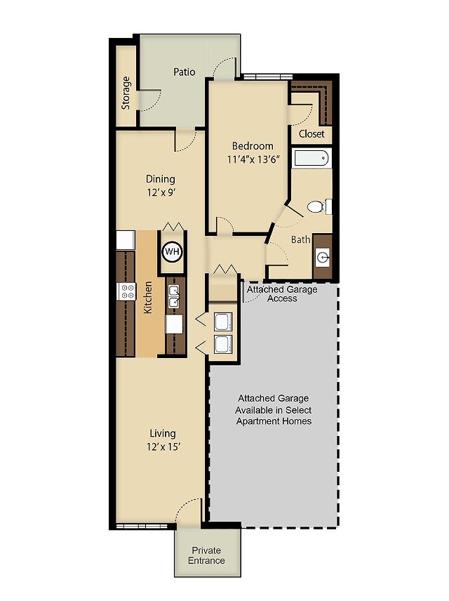 Floorplan diagram for Windjammer 1, showing 1 bedroom