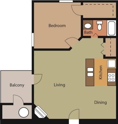 Floorplan diagram for Avalon, showing 1 bedroom