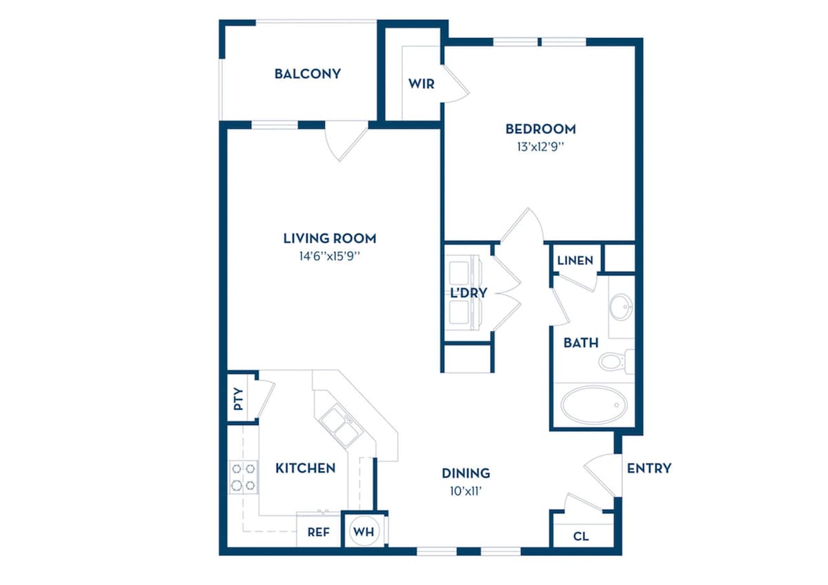 Floorplan diagram for Cove | Renovated, showing 1 bedroom