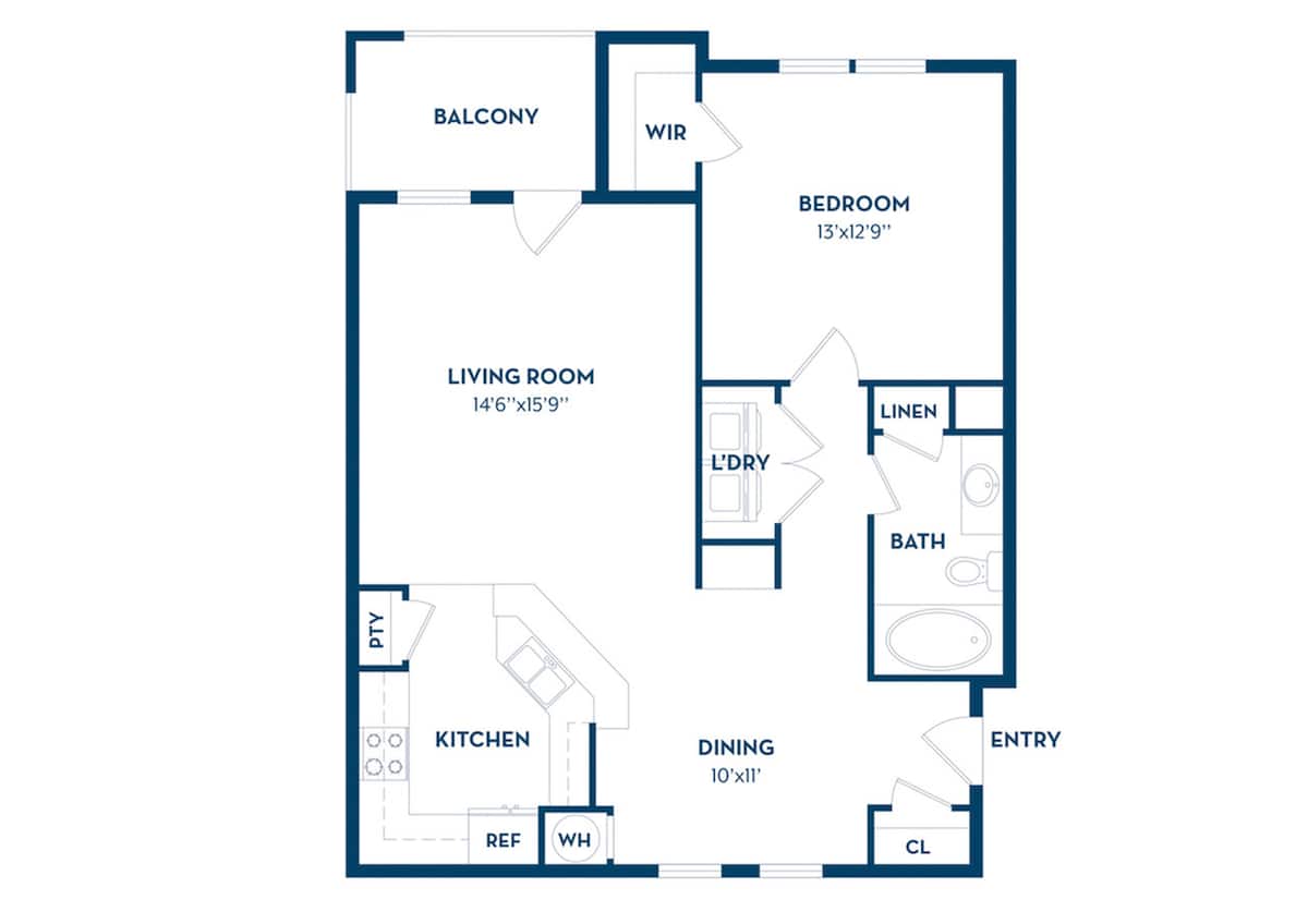 Floorplan diagram for Cove | Renovated, showing 1 bedroom