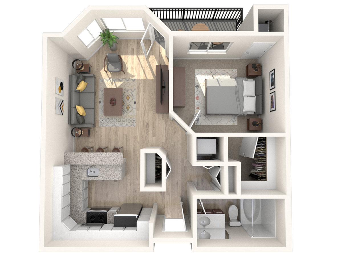 Floorplan diagram for A2, showing 1 bedroom