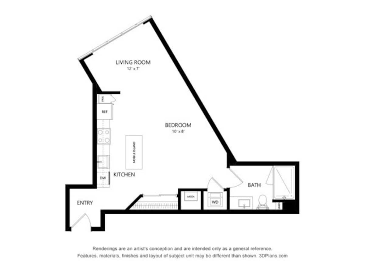 Floorplan diagram for T-A-03, showing Studio