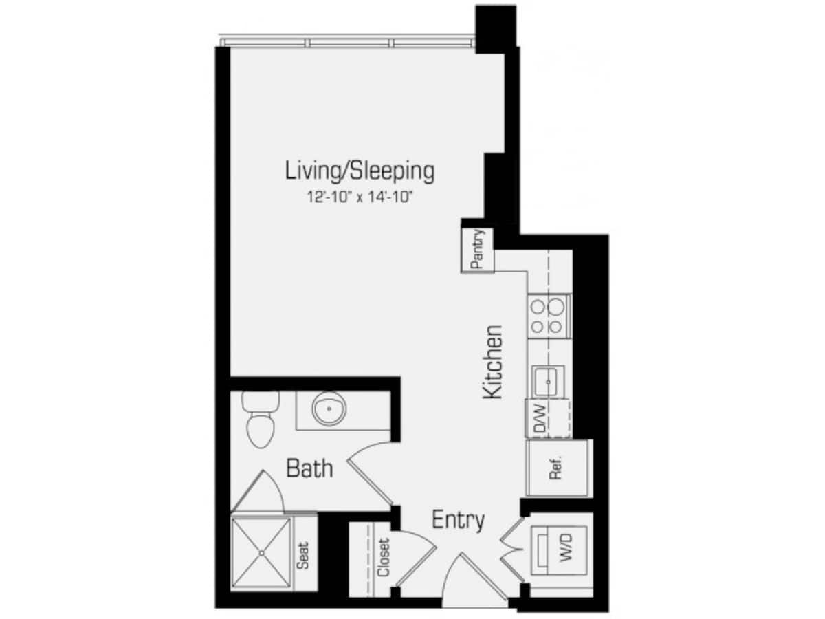 Floorplan diagram for M2-A, showing Studio