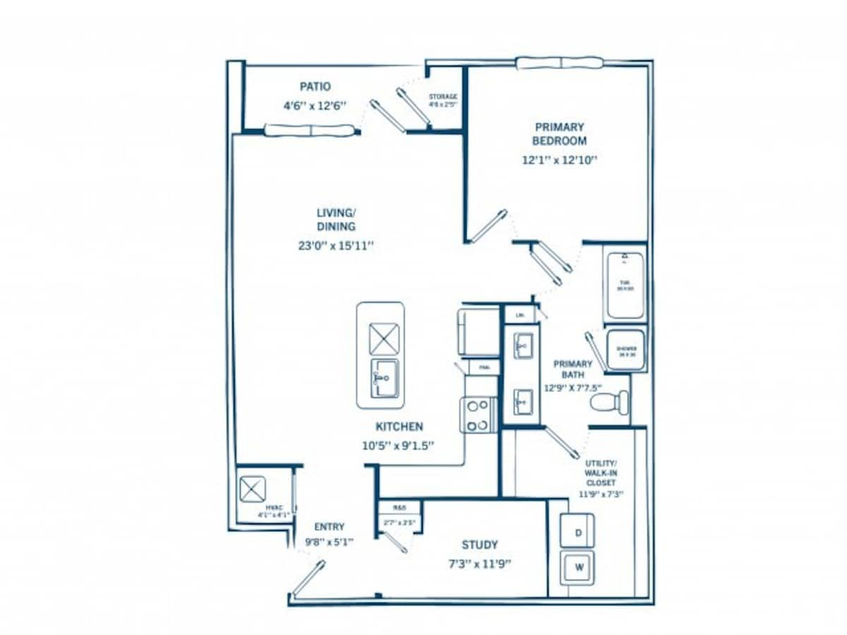 Floorplan diagram for A3A, showing 1 bedroom