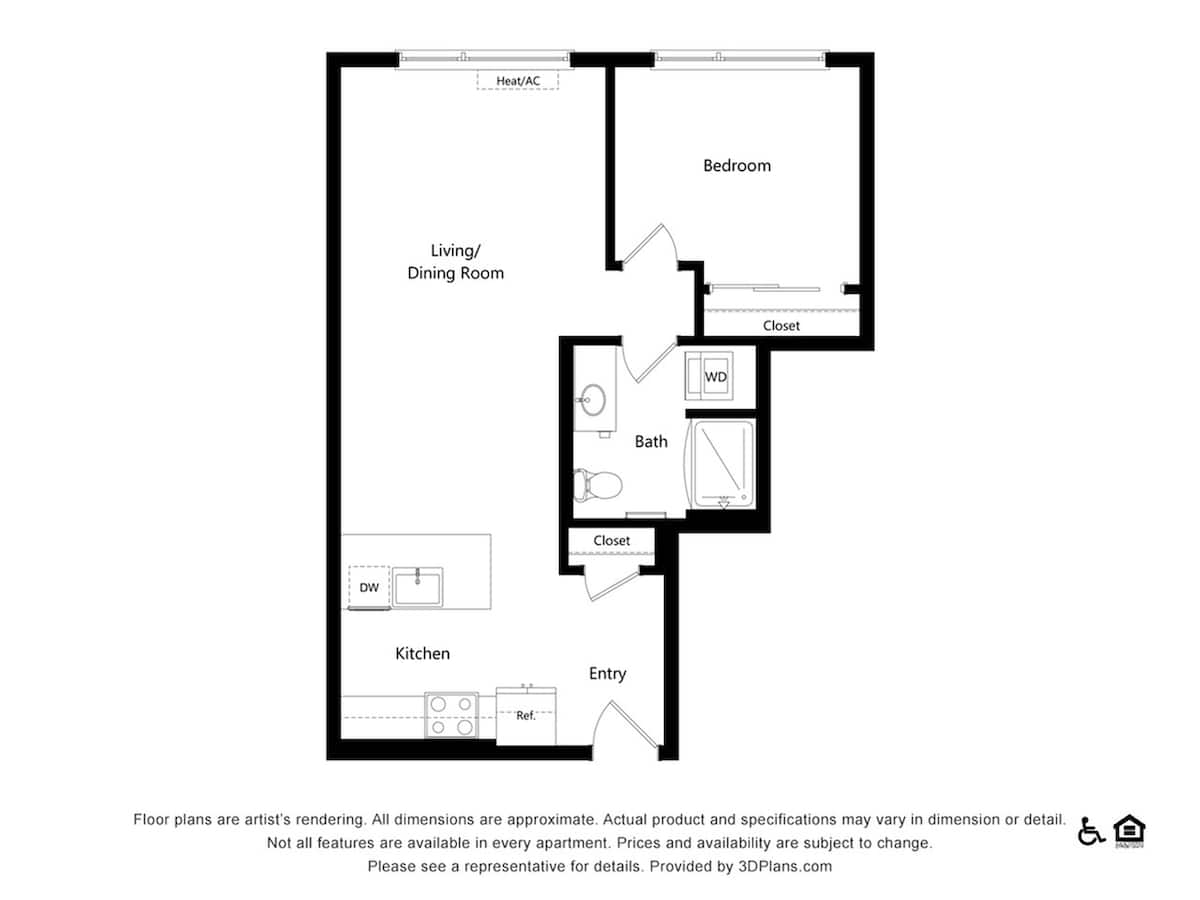 Floorplan diagram for C2, showing 1 bedroom