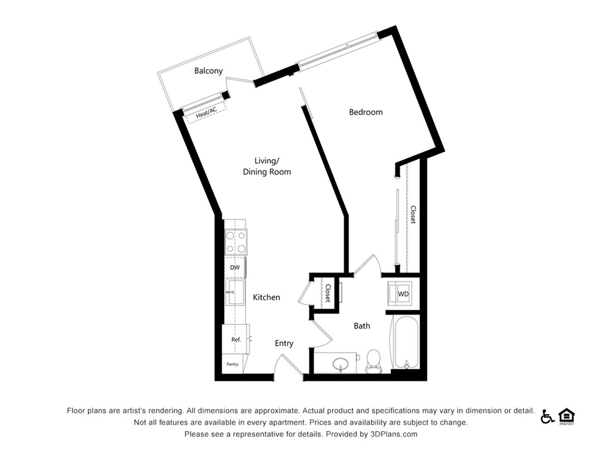 Floorplan diagram for C5, showing 1 bedroom