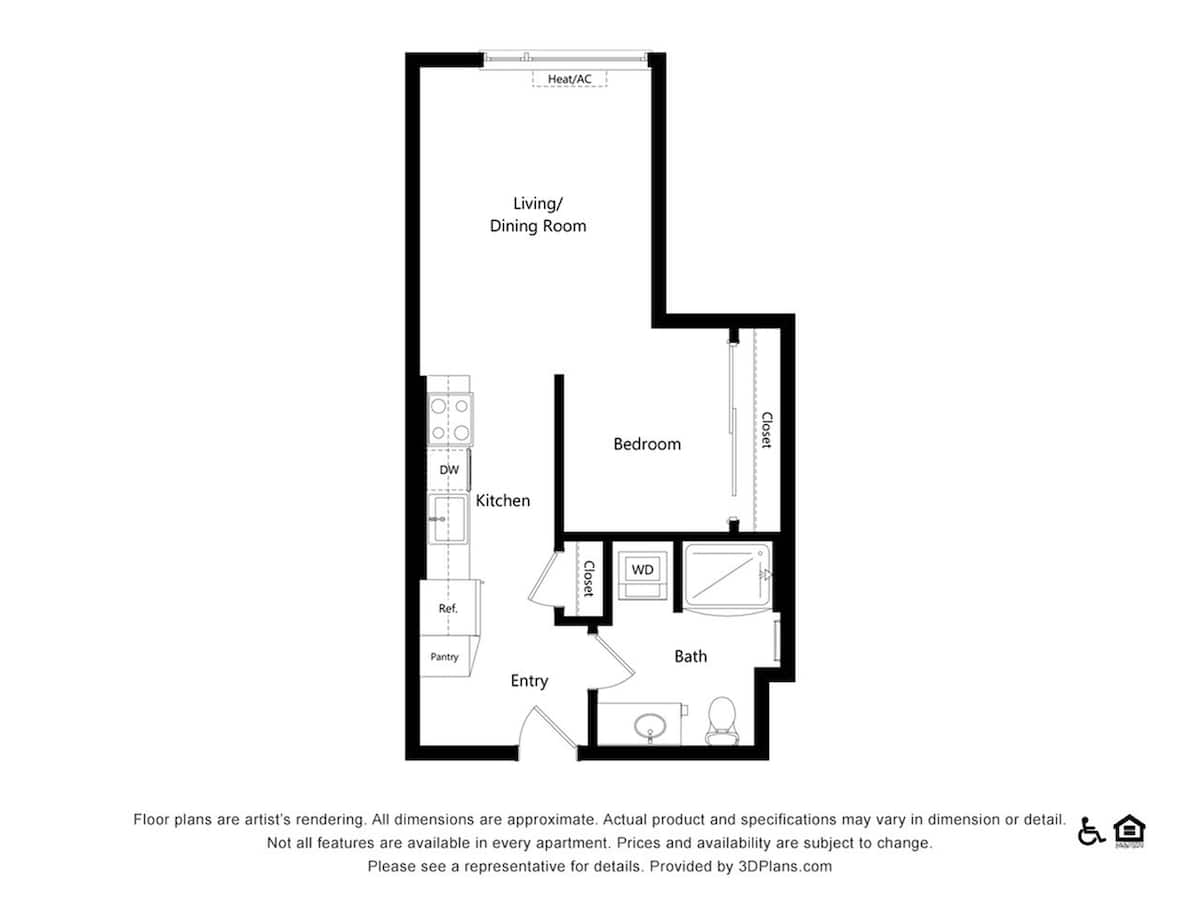 Floorplan diagram for B1, showing 1 bedroom