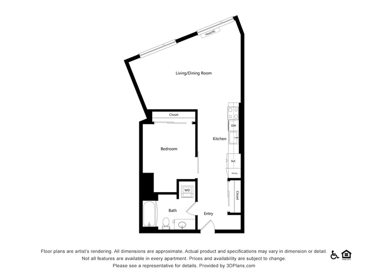 Floorplan diagram for B7, showing 1 bedroom