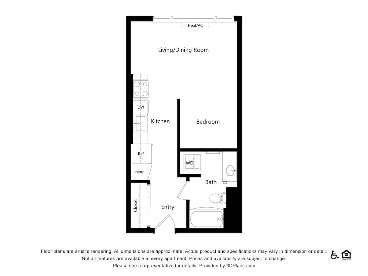 Floorplan diagram for A2, showing Studio