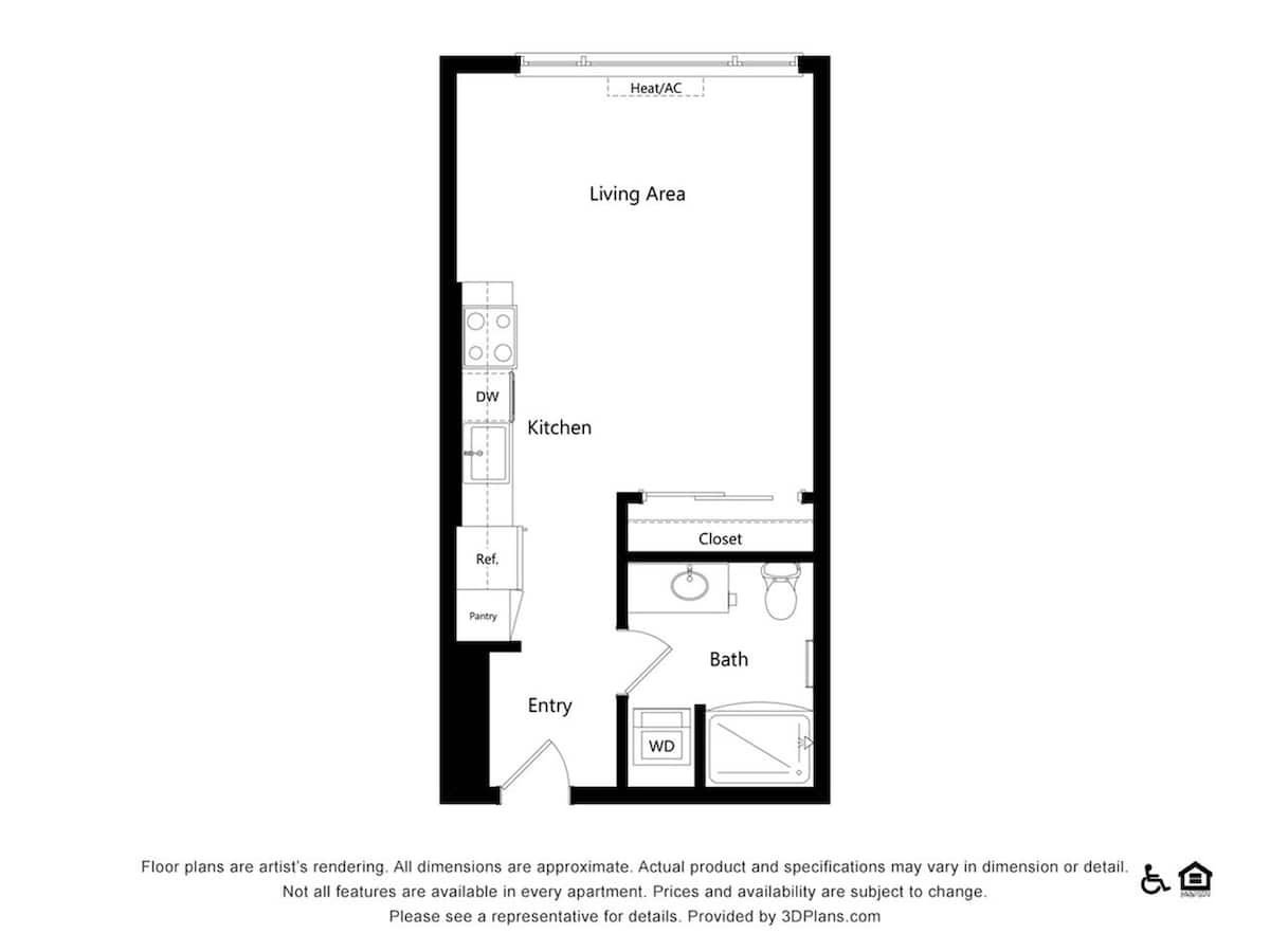 Floorplan diagram for A2A, showing Studio