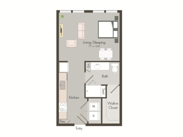 Floorplan diagram for E2, showing Studio