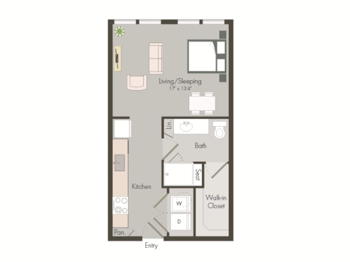 Floorplan diagram for E2, showing Studio