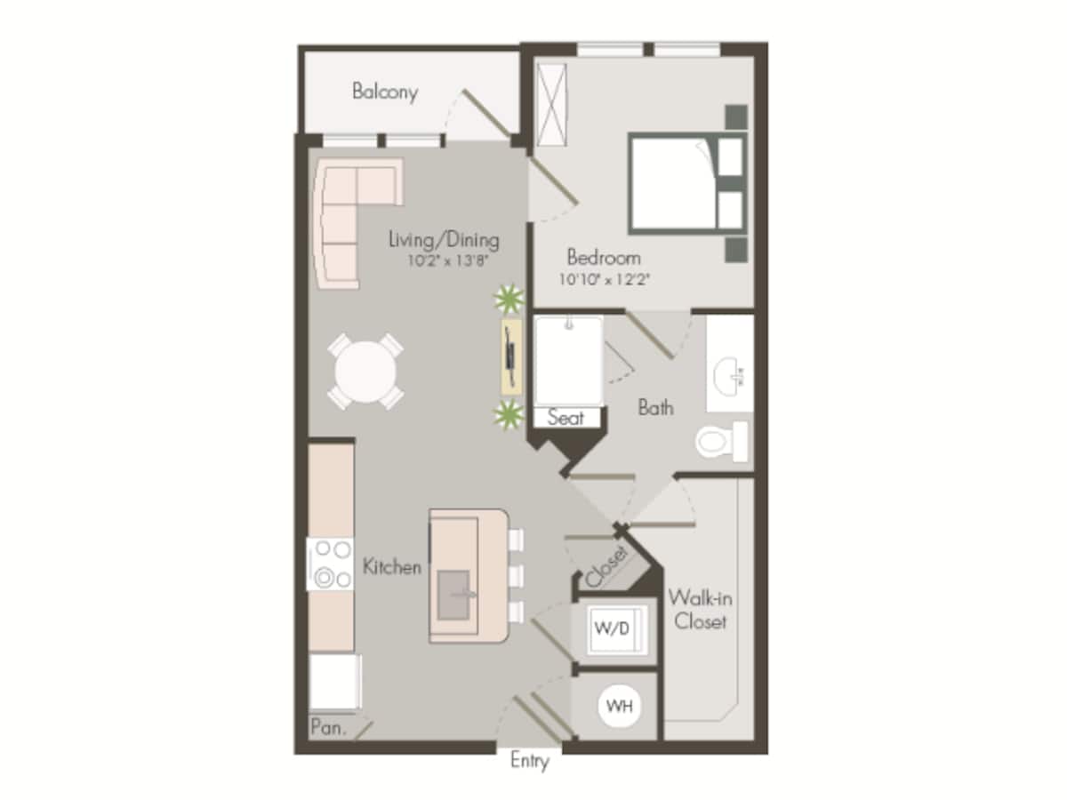 Floorplan diagram for A1, showing 1 bedroom