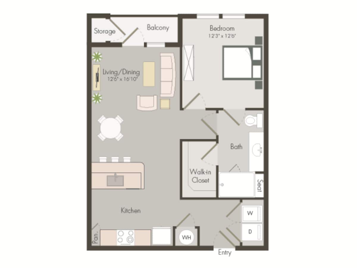 Floorplan diagram for A2, showing 1 bedroom