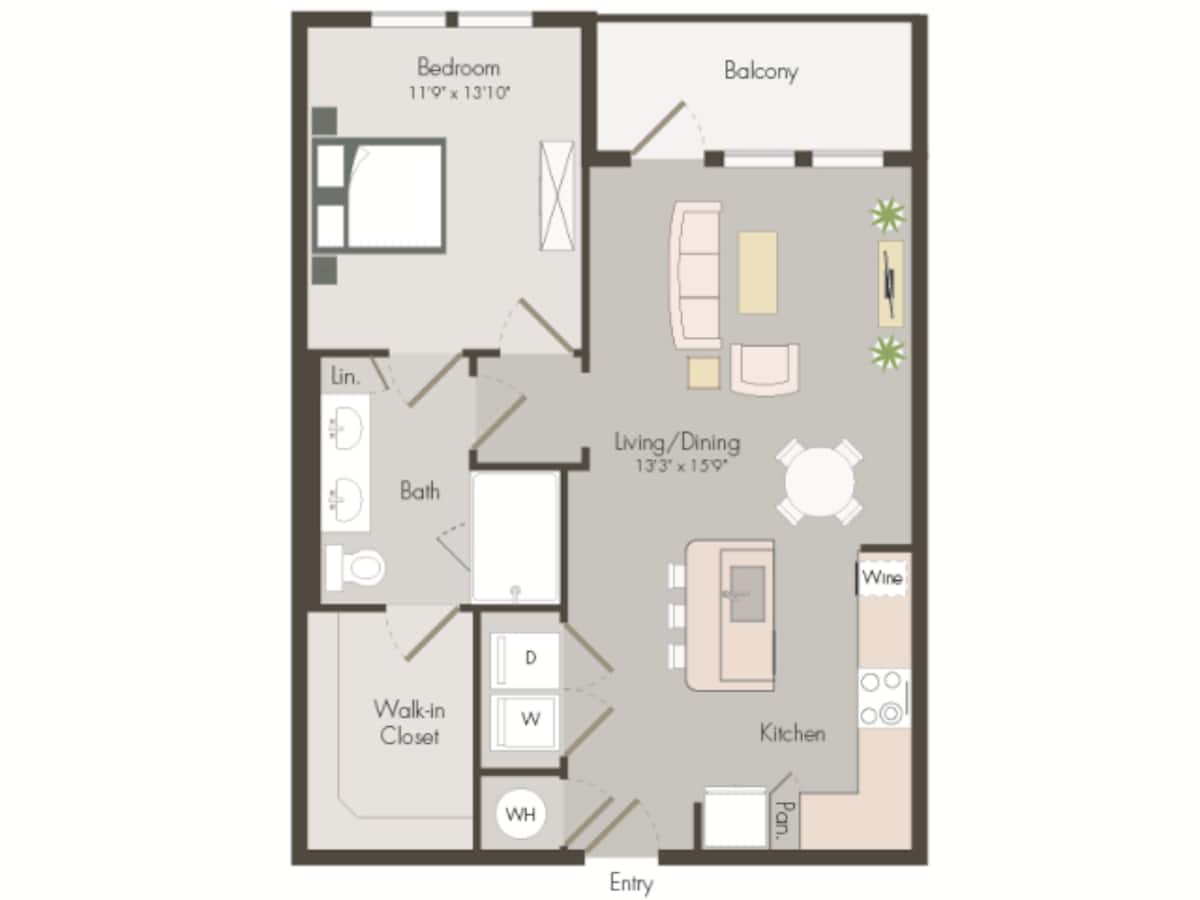 Floorplan diagram for A3, showing 1 bedroom