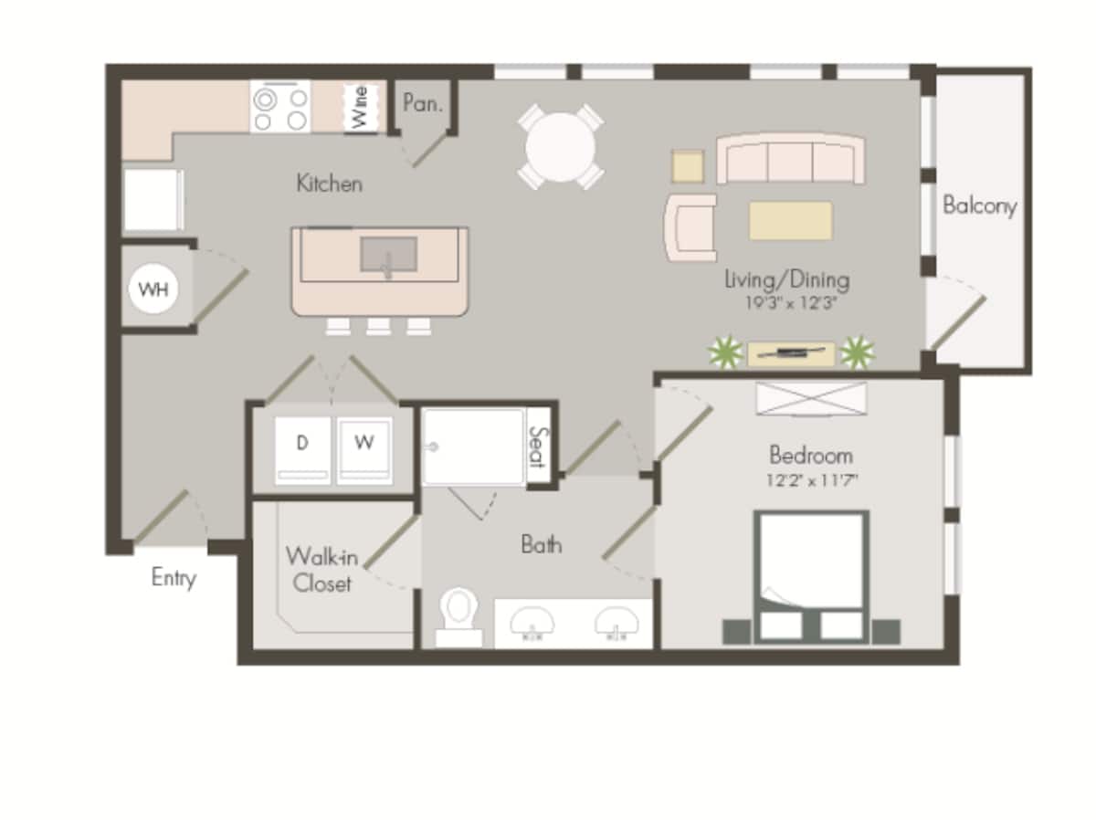 Floorplan diagram for A6, showing 1 bedroom