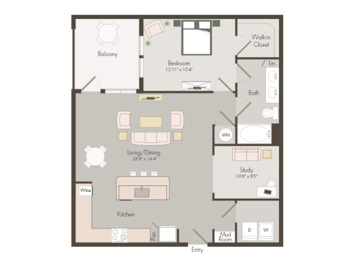 Floorplan diagram for A9, showing 1 bedroom