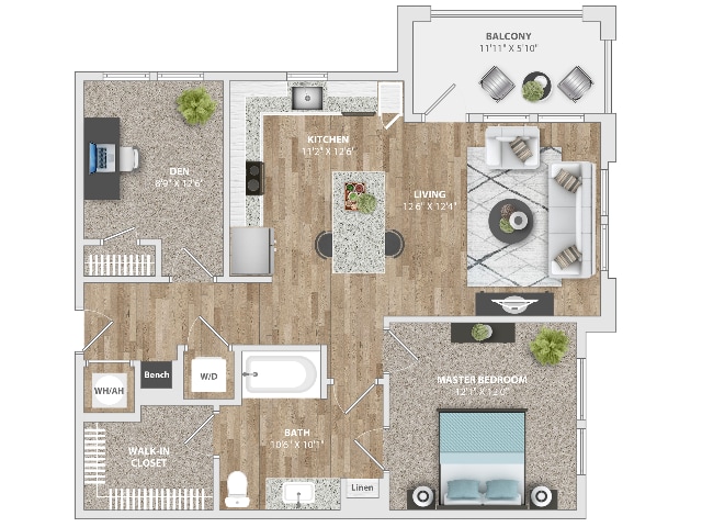 Floorplan diagram for A2, showing 1 bedroom