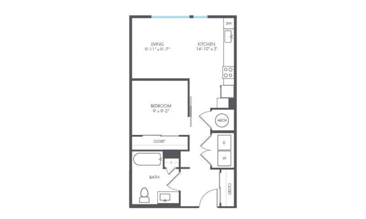 Floorplan diagram for Mod, showing Studio