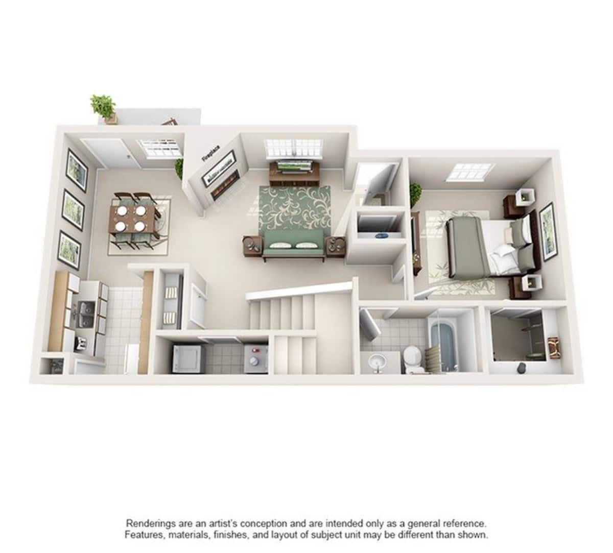 Floorplan diagram for E, showing 3 bedroom