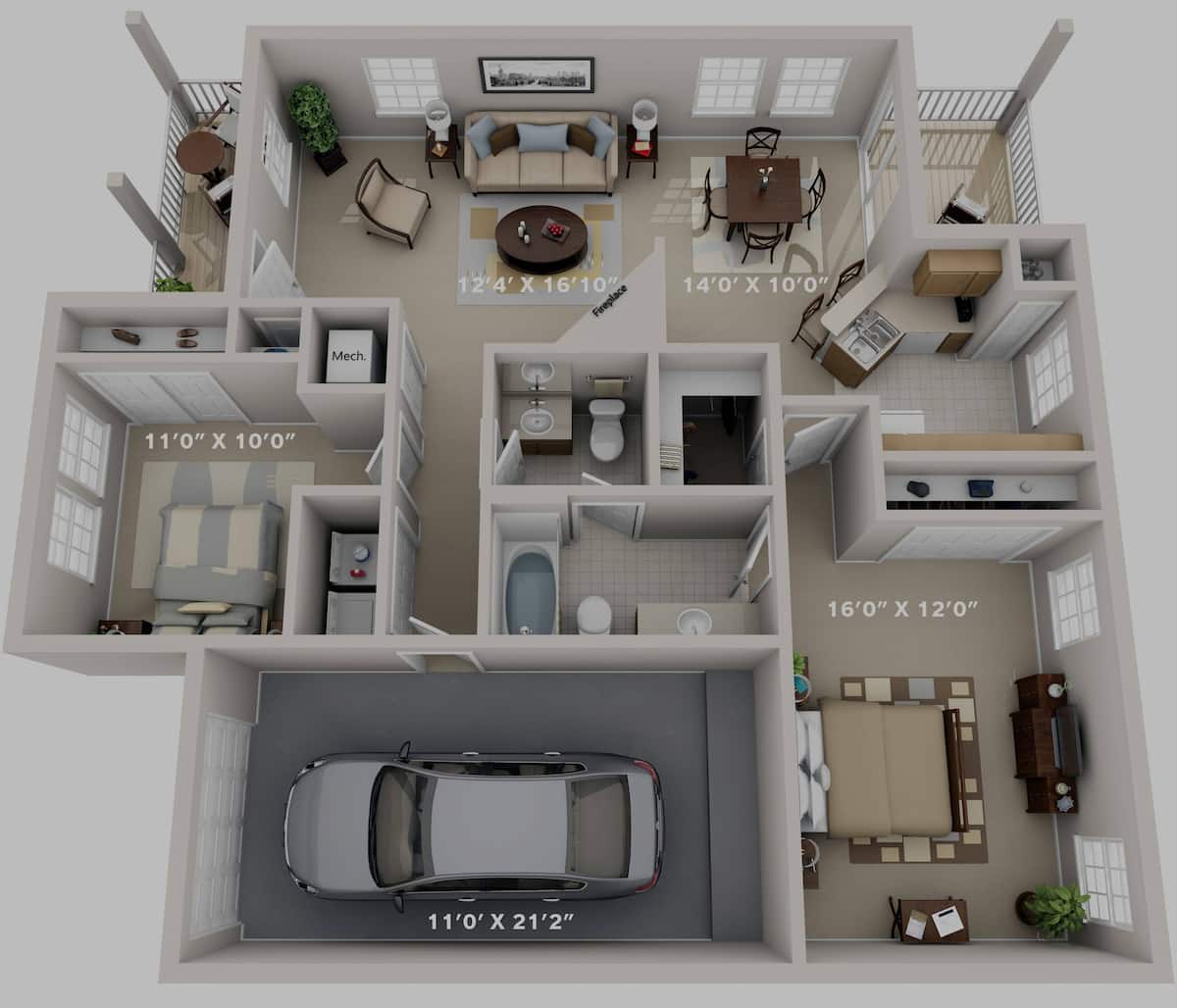 Floorplan diagram for Braxton, showing 2 bedroom