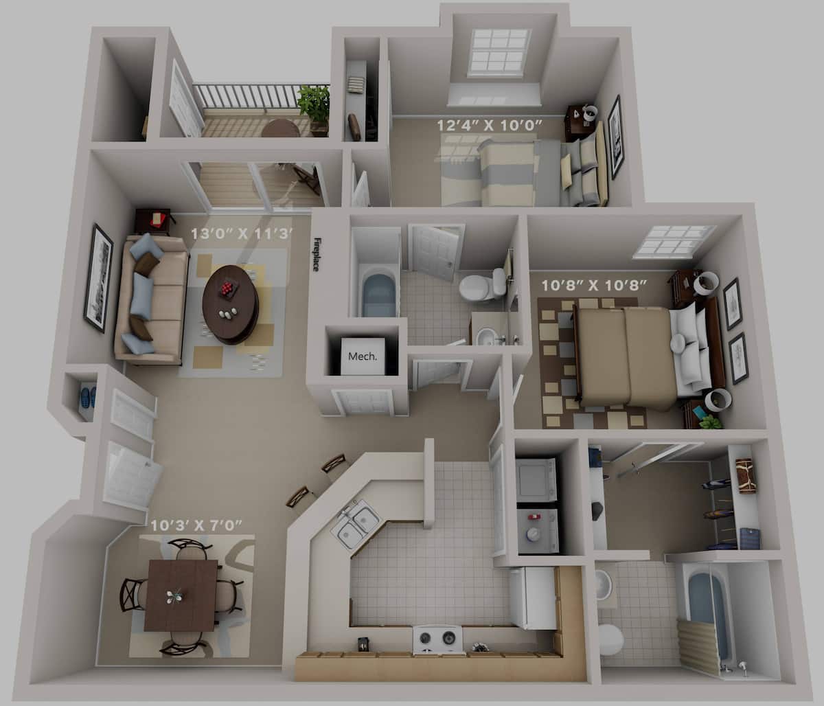 Floorplan diagram for Jackson, showing 2 bedroom