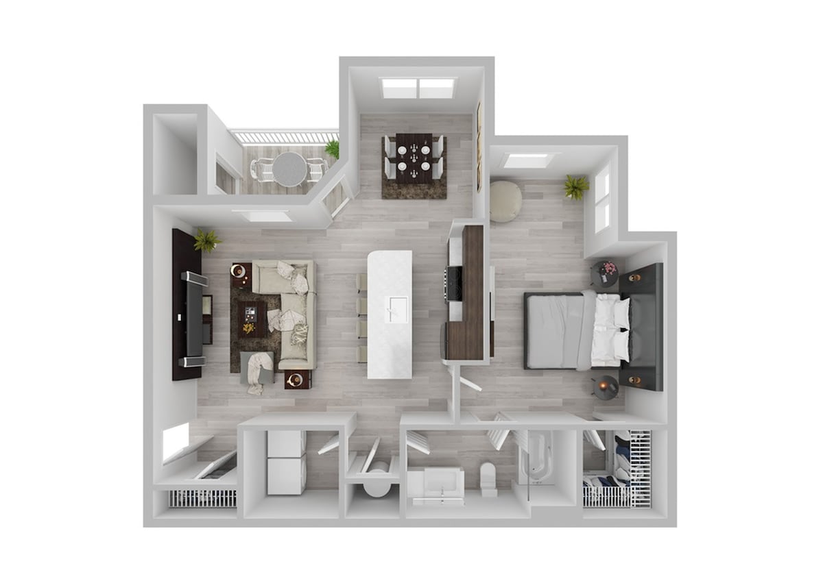 Floorplan diagram for Etowah, showing 1 bedroom