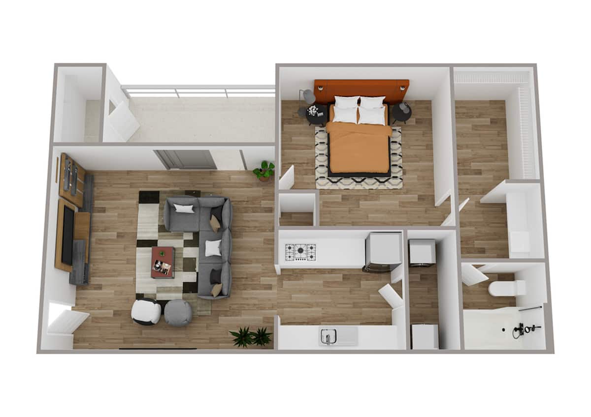 Floorplan diagram for Athens | Renovated, showing 1 bedroom