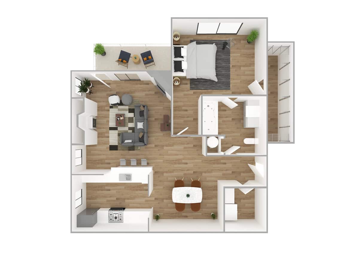 Floorplan diagram for Montreal | Renovated, showing 1 bedroom