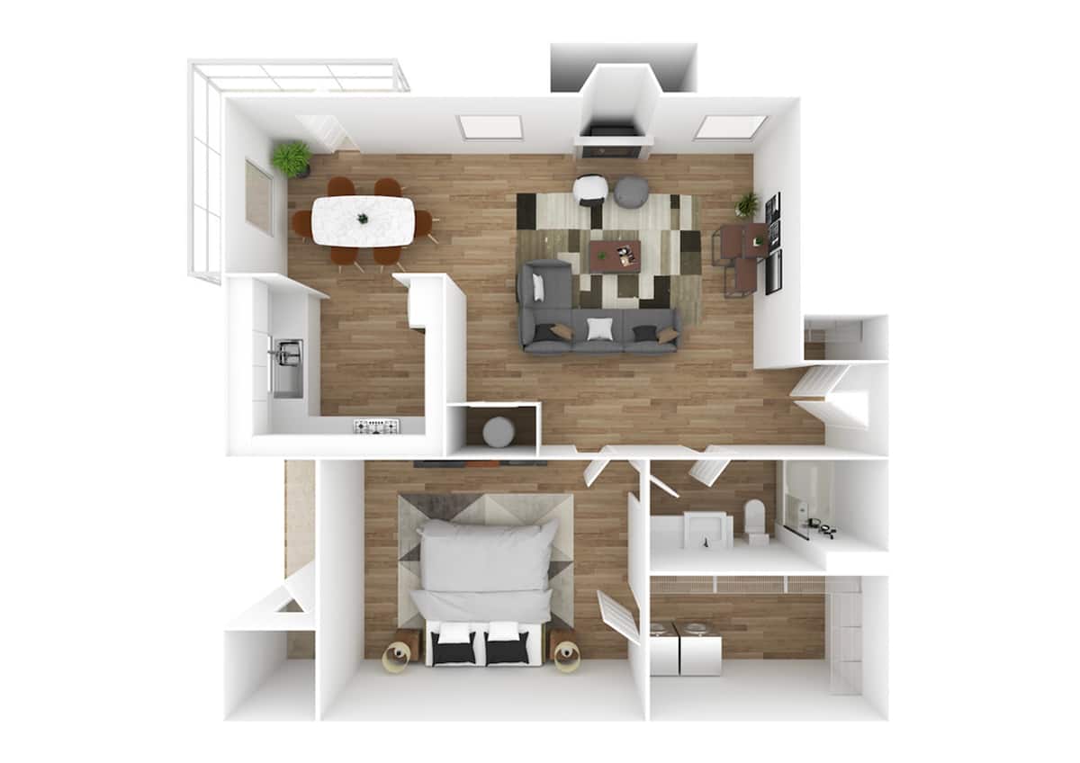 Floorplan diagram for Torino | Renovated, showing 1 bedroom