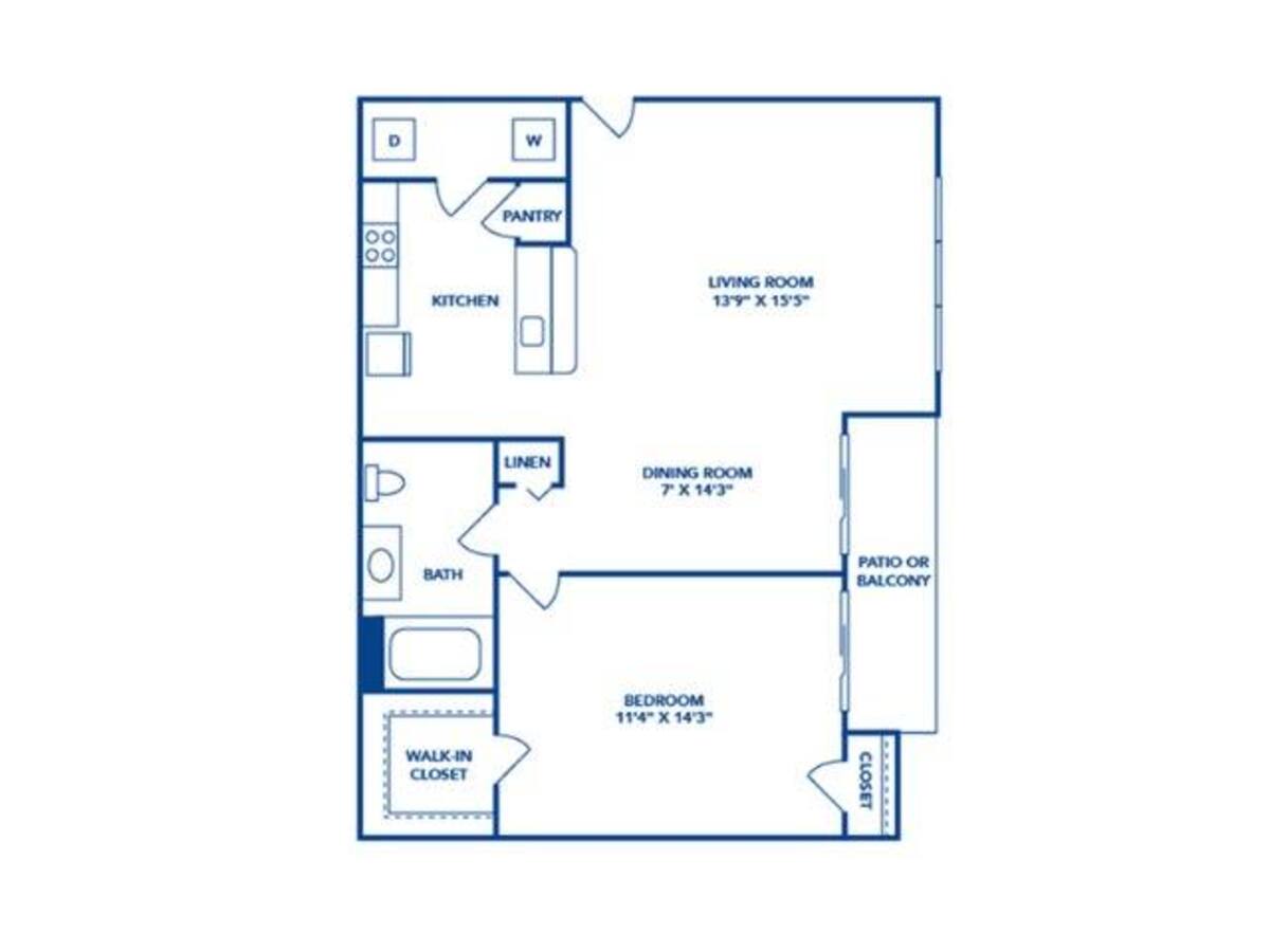 Floorplan diagram for Almeria, showing 1 bedroom