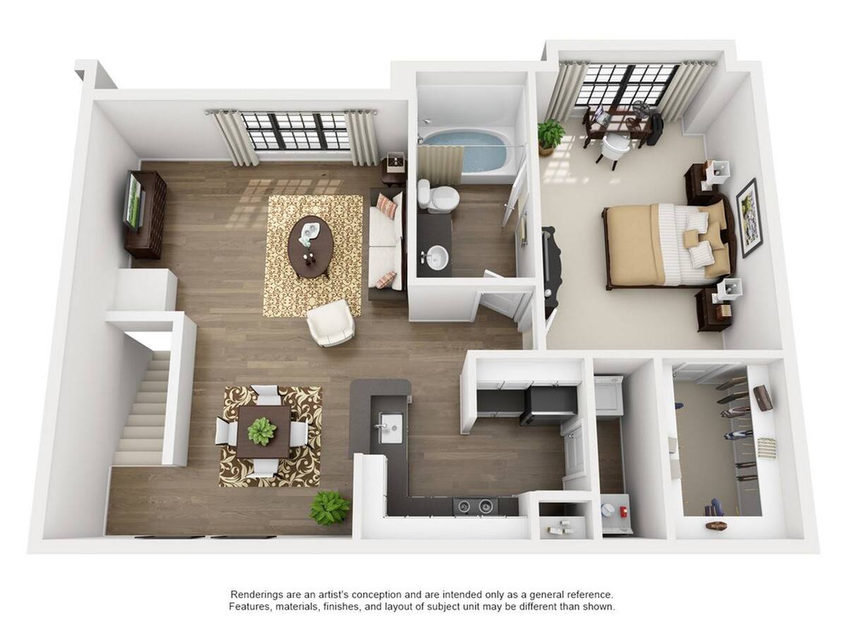 Floorplan diagram for Castellon, showing 1 bedroom
