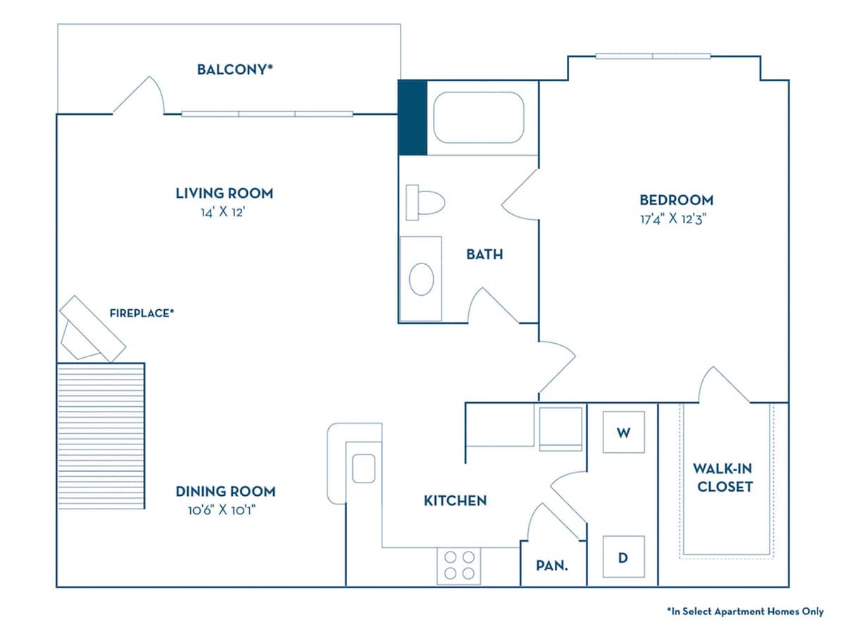 Floorplan diagram for Castellon | Renovated, showing 1 bedroom
