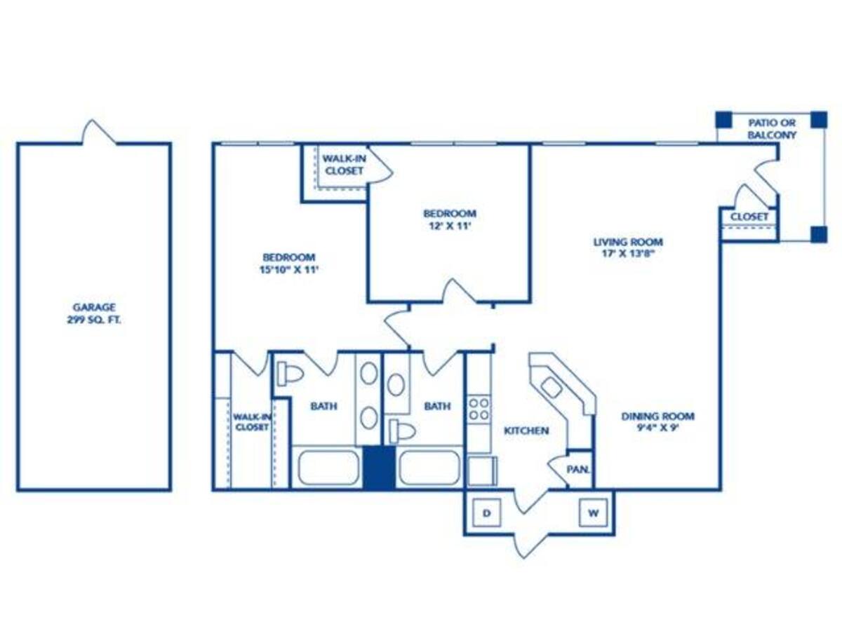 Floorplan diagram for Augusta, showing 2 bedroom