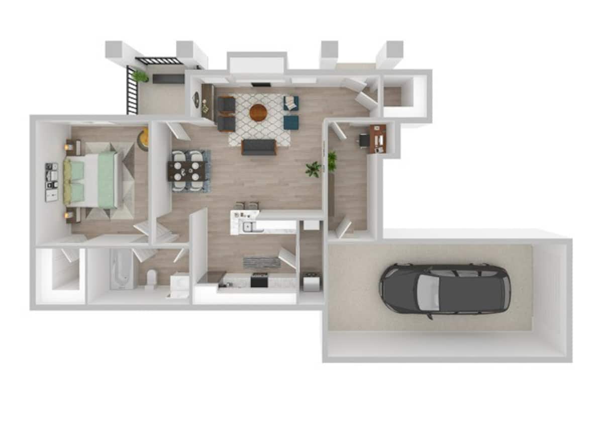 Floorplan diagram for Sonoma, showing 1 bedroom