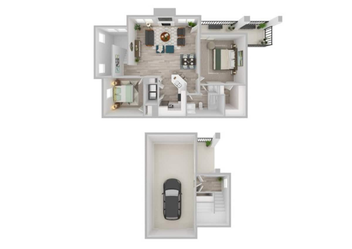 Floorplan diagram for Burgundy, showing 2 bedroom