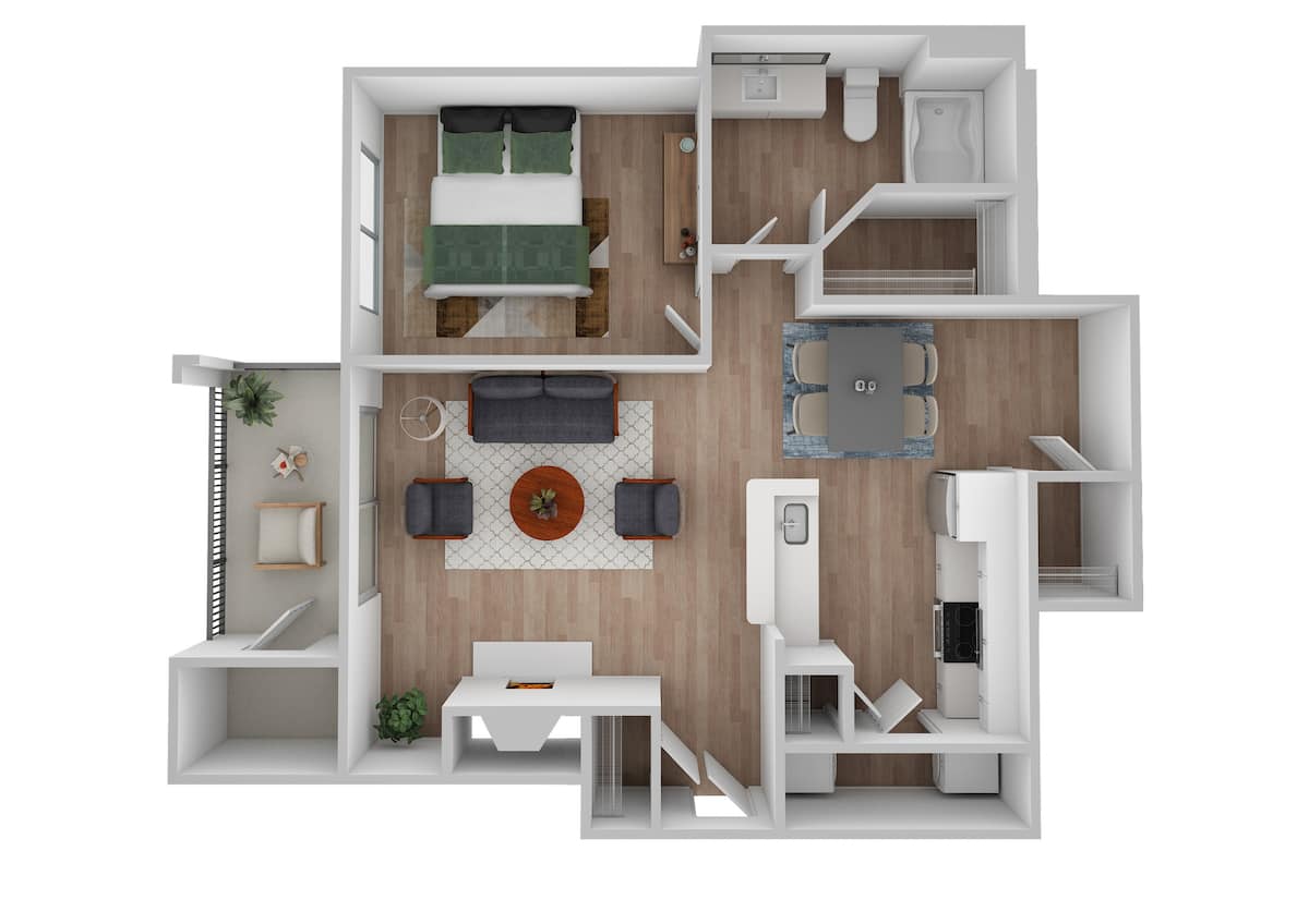 Floorplan diagram for Malbec 1, showing 1 bedroom