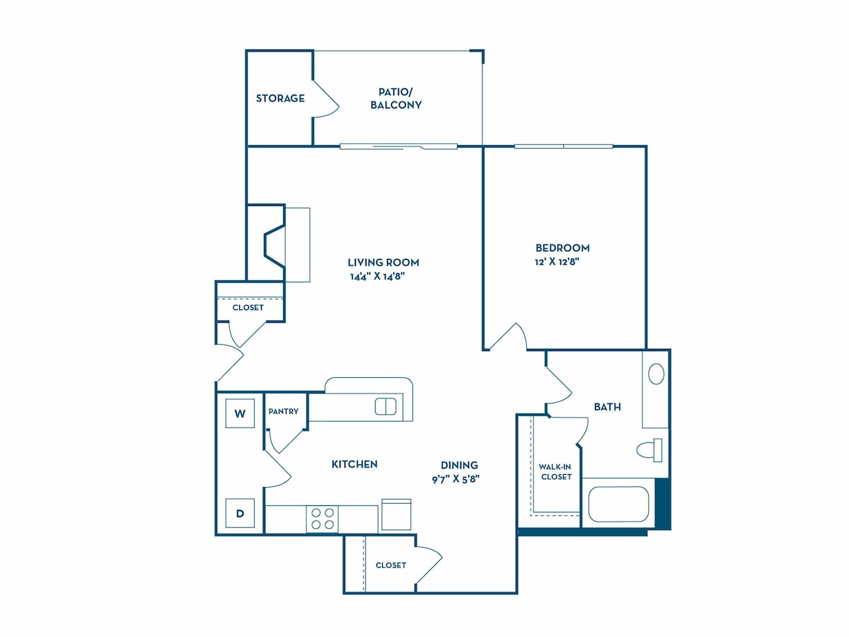 Floorplan diagram for Malbec 2, showing 1 bedroom