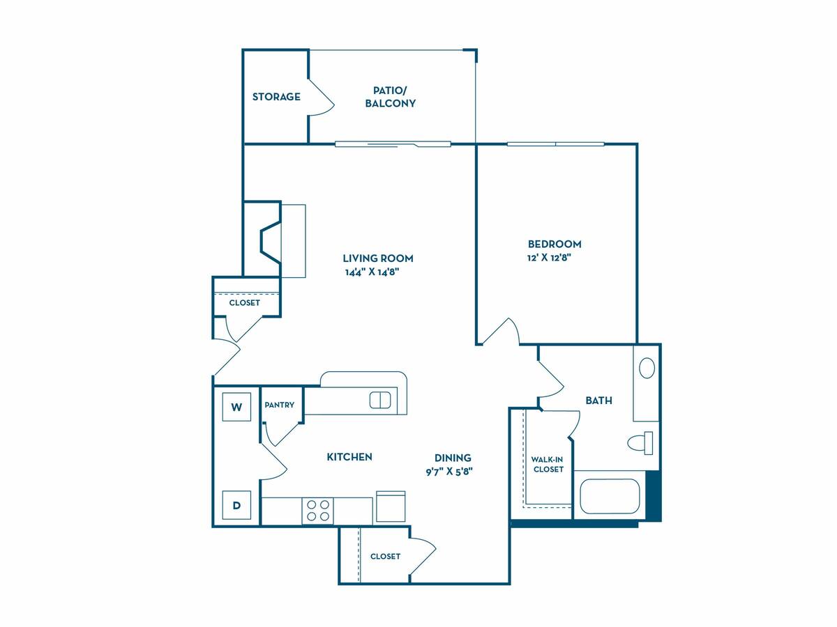 Floorplan diagram for Malbec 2, showing 1 bedroom