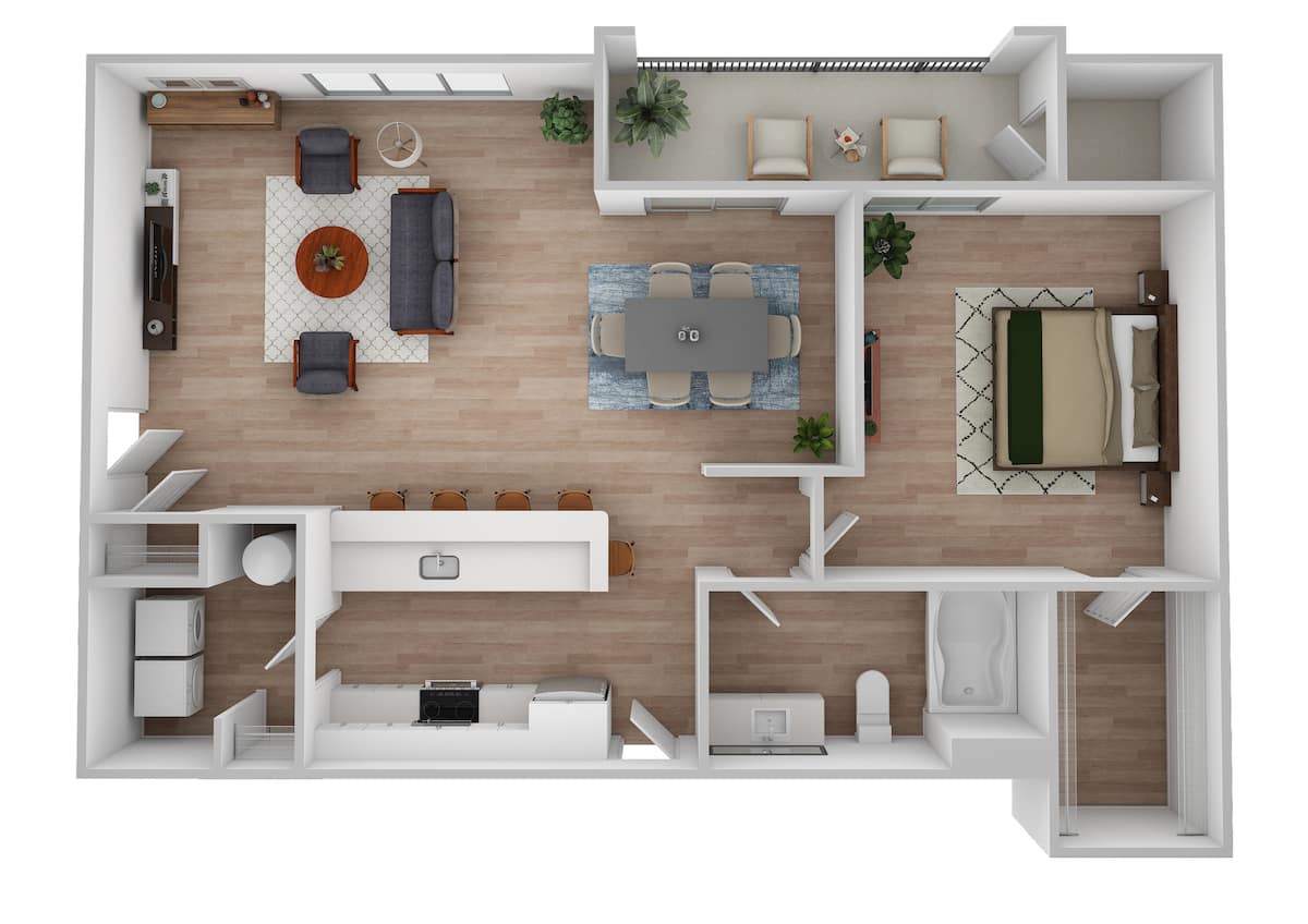 Floorplan diagram for Clairet 2, showing 1 bedroom