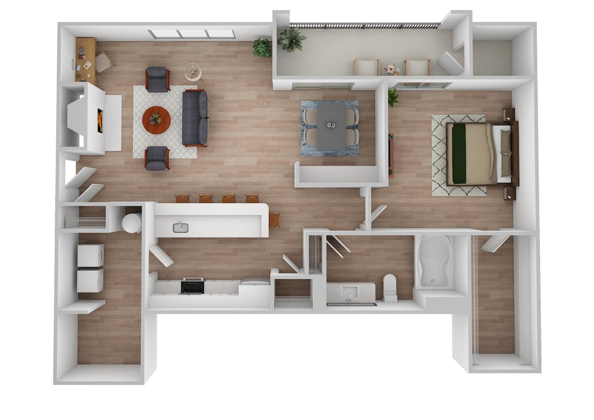 Floorplan diagram for Clairet 3, showing 1 bedroom