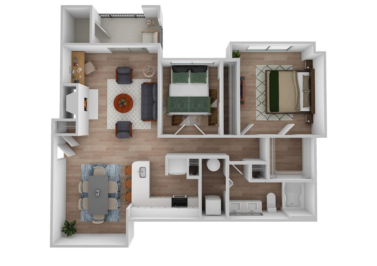 Floorplan diagram for Moscato 1, showing 1 bedroom