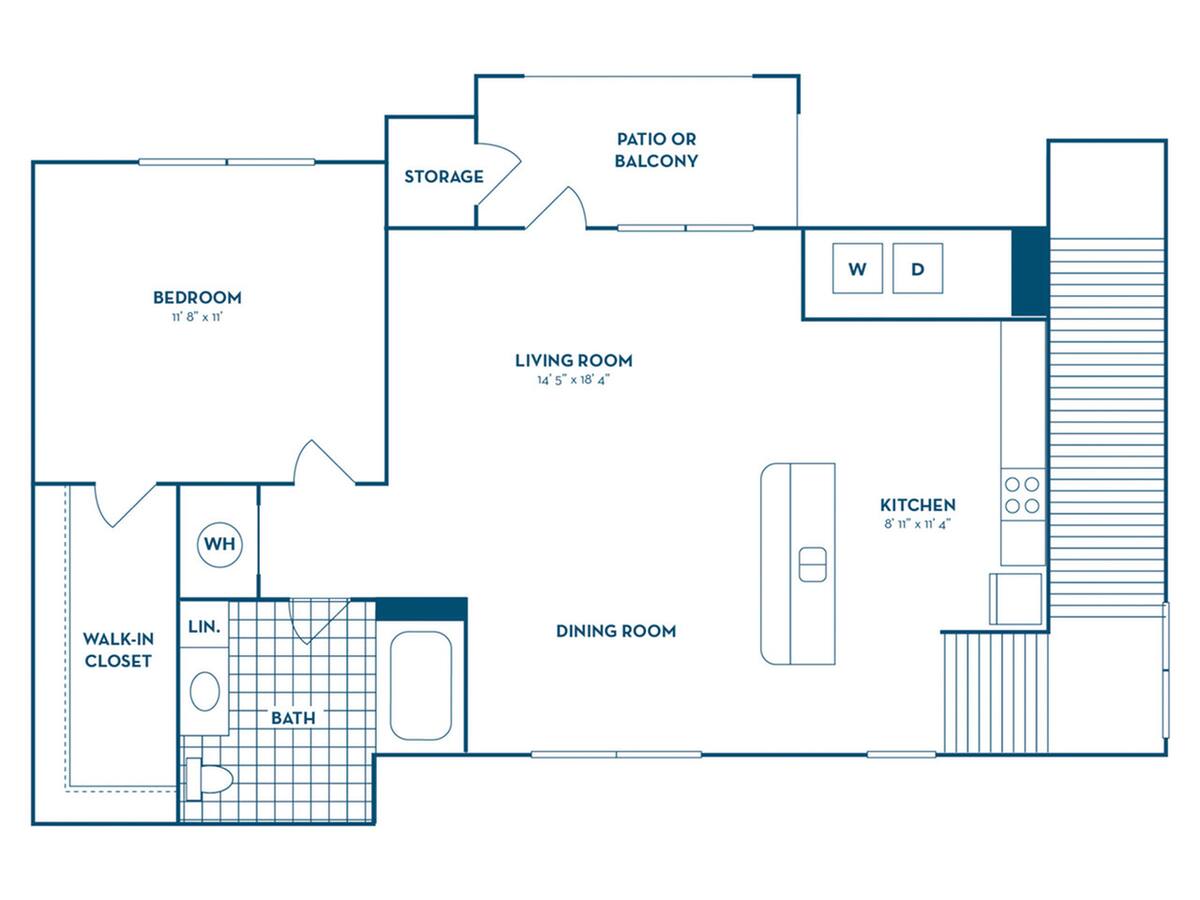 Floorplan diagram for L1 w/ Garage, showing 1 bedroom